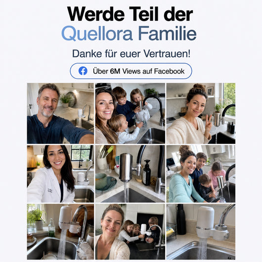 Quellora Wasserfilter Premium - inklusive Gratis Filter, Aufsätze und Zubehör.